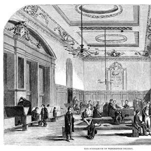 WINCHESTER COLLEGE, 1861. The schoolroom of Winchester College, an independent