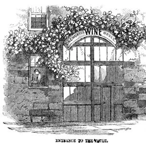 WINEMAKING: WINE VAULT. Entrance to Longworth Wine Vault in the Ohio. Engraving