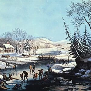 WINTER SCENE: MORNING 1854. Lithograph, 1854, by Nathaniel Currier