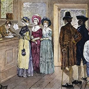 Women at the polls in New Jersey when they were permitted to vote between 1790 and 1807. Illustration by Howard Pyle