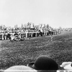 WOMENs RIGHTS: DERBY 1913. The scene at the Epsom Derby moments before militant