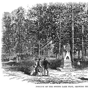 WOODLAWN CEMETERY, 1869. The Spring Lake plot, with the Nash monument at Woodlawn