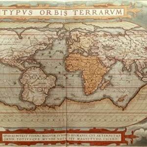 WORLD MAP, 1570. By Abraham Ortelius