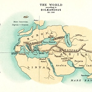 WORLD MAP, c300 B. C. According to the writings of Dicaearchus