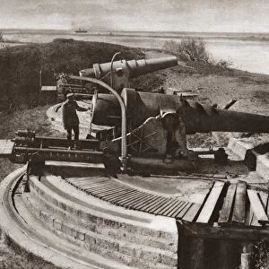 WORLD WAR I: ARTILLERY. German and Austrian fortified position with heavy artillery