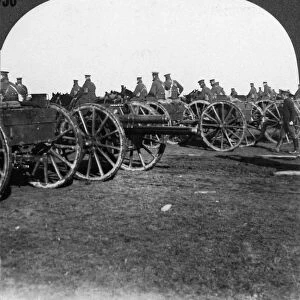 WORLD WAR I: CANADIANS. Canadian artillery proceeding to the front lines in Europe