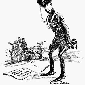 WORLD WAR I: CARTOON, 1914. The Crown Prince of Germany bemoaning the praise received