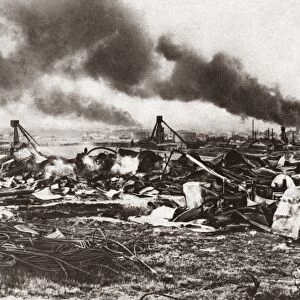 WORLD WAR I: GALICIA. Russian troops burned oil fields and destroyed machinery in Boguslav