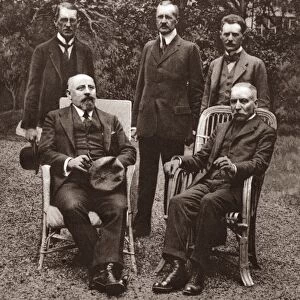 WORLD WAR I: KARL RENNER. Austrian Chancellor Karl Renner (seated, left) and the