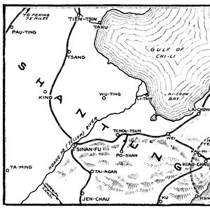 WORLD WAR I: MAP, C1919. The Kiao-Chau and Shantung Peninsula, former Germany territory