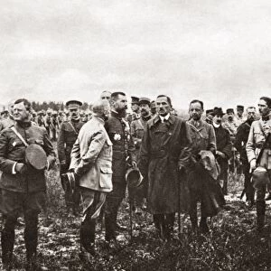 WORLD WAR I: POLISH TROOPS. General Gouraud and American officers are present as