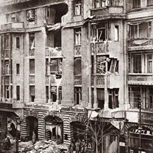 WORLD WAR I: REVOLUTION. The destroyed Vorwaerts Newspaper plant, which had acted