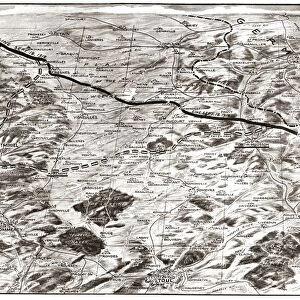 WORLD WAR I: SAINT-MIHIEL. Map, 1919, showing the Battle of Saint-Mihiel during World War I