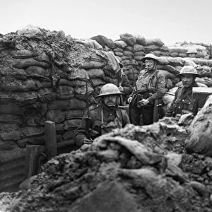 WORLD WAR I: TRENCH. Allied troops photographed in a communication trench during
