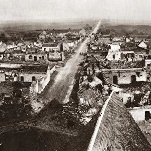 WORLD WAR I: VRAIGNES. Ruins of the town of Vraignes, France, destroyed by the