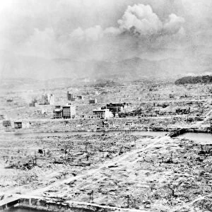 WORLD WAR II: HIROSHIMA. Hiroshima, Japan, shortly after the explosion of the first