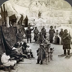 WORLDs FAIR: ESKIMOS. An exhibition depicting an Arctic village with Eskimos