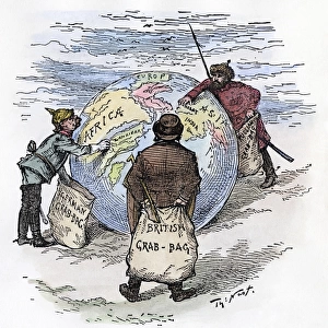 The Worlds Plunderers. Germany, England, and Russia grab what they can of Africa and Asia. American cartoon by Thomas Nast, 1885