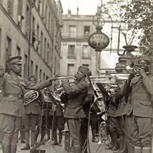 WWI: JAZZ BAND, 1918. An American jazz band, led by Lieutenant James Reese Europe