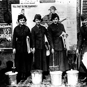 WWI: WOMEN MARINES, 1918. Marine Corps Womens Reservists Minette Gaby, May English