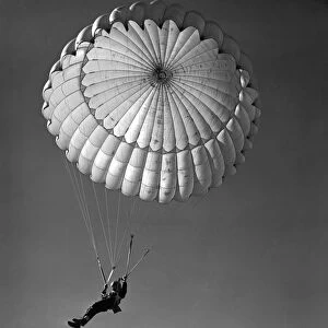 WWII: TRAINING, 1942. Paratrooper training at Fort Benning in Georgia. Photograph by Alfred T