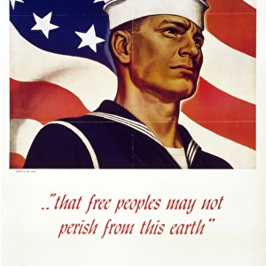 WWII: U. S. NAVY POSTER, 1942. World War II recruitment poster for the United States Navy