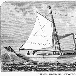 YACHT: ANTHRACITE, 1880. The English ocean steam-yacht, Anthracite. Engraving