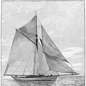 YACHT: VOLUNTEER, 1887. The American yacht Volunteer, to compete for the America Cup in 1887