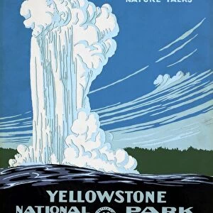 YELLOWSTONE POSTER, c1938. Ranger Naturalist Service poster, c1938, promoting Yellowstone National Park in Wyoming