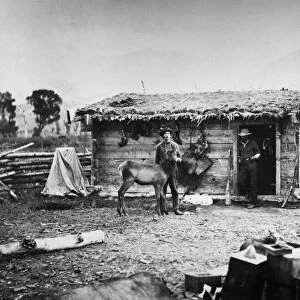 YELLOWSTONE: RANCH, 1872. Major Peases ranch on the Yellowstone River in Montana