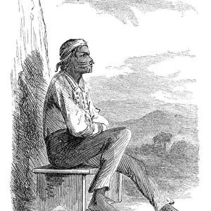 YUMA MAN, 1864. A Yuma Native American man in Arizona. Wood engraving, American, 1864
