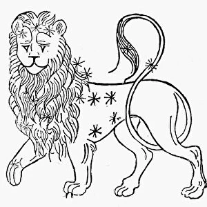 ZODIAC: LEO, 1494. Leo, the lion. Woodcut from Astrolabium by Johannes Angelus