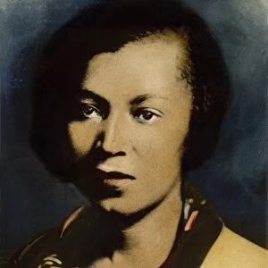 ZORA NEALE HURSTON (1903?-1960). American writer and anthropologist. Oil over a photograph, n