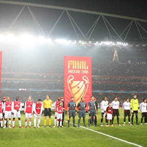 Arsenal and AC Milan line up before the match