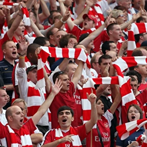 Arsenal fans with their scarves
