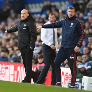 Arsenal Interim Coaches Freddie Ljungberg and Per Mertesacker at Everton Match, Premier League 2019-20