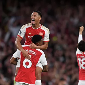 Arsenal's Premier League Triumph: Saliba and Gabriel's Jubilant Moment (2023-24)