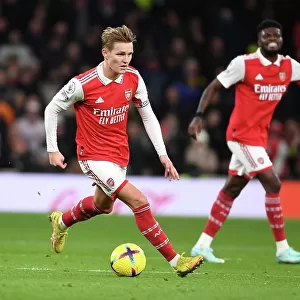 Martin Odegaard in Action: Arsenal vs. Tottenham Premier League Clash, 2022-23
