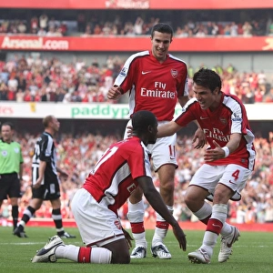 Robin van Persie celebrates scoring the 2nd Arsenal