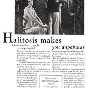 Listerine 1920s USA bad breath fear halitosis mouthwash gargle rescan