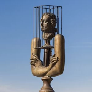 A sculpture of the Marquis de Sade in Lacoste, France