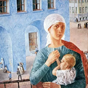 1918 in Petrograd, 1920. Oil on canvas. Kuzma Petrov-Vodkin (1878-1939) Russian painter