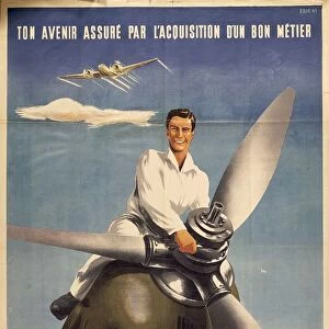 Advertisement for recruitment of soldiers for French air force, from Worl War II, signed by Eric, published by government of Vichy, 1944