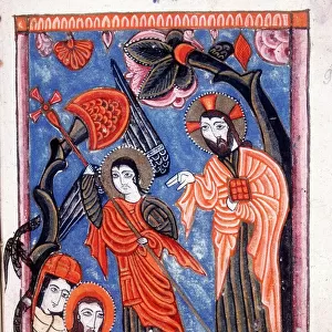 Adam and Eve expelled from the Garden of Eden. From Armenian Evangelistery, 1587