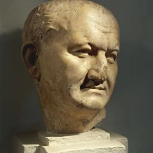 Algeria, Head of the Roman Emperor Vespasian (Titus Flavius Vespasianus, 9 A. D. - 79 A. D. ), Flavian dynasty, imperial age, marble