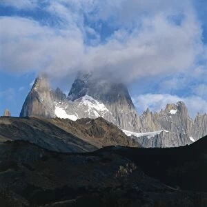 Argentina, Andes, Patagonia, Los Glaciares National Park (UNESCO World Heritage List, 1981). Group of Fitz Roy, east slope