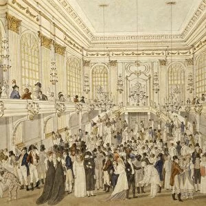 Austria, Ball at the Vienna Ridotto hall, watercolor, 19th century