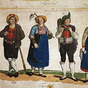 Austria, Two couples in traditional Tyrol costumes