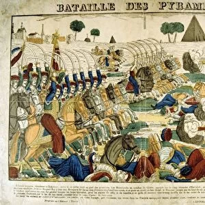 Battle of the Pyramids also called Battle of Embabeh, 21 July 1798. French army in