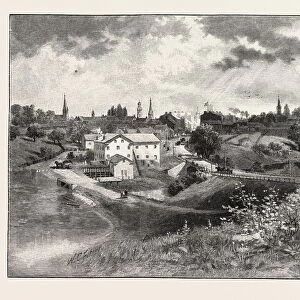 Bowmanville, from the West, Canada, Nineteenth Century Engraving